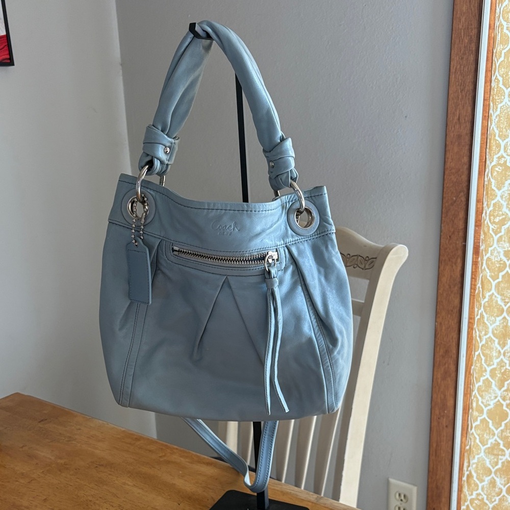 Coach 2008 Parker convertible hobo with crossbody slate blue